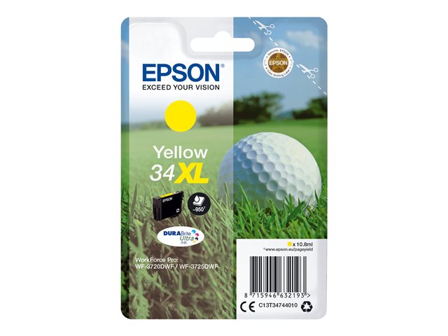 Epson 34 - 4.2 ml - yellow - original - ink cartridge - for WorkForce Pro WF-3720, WF-3720DWF, WF-3725DWF