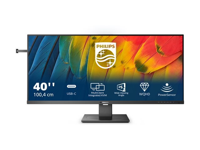 Philips 40B1U5600 - 5000 Series - LED monitor - USB - 40\" (39.53\" viewable) - 3440 x 1440 WQHD @ 120 Hz - IPS - 500 cd/m² - 1200:1 - DisplayHDR 400 - 4 ms - HDMI, DisplayPort, USB-C - speakers - black
