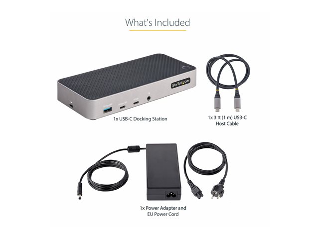 StarTech.com USB-C Triple Monitor Docking Station - HDMI/DP Triple 4k USB-C Dock - 5x USB Hub - GbE - 100W PD - Universal Multi Monitor Docking Station - Thunderbolt 3/4 Compatible (116E-USBC-DOCK) - Docking station - USB-C - 1GbE