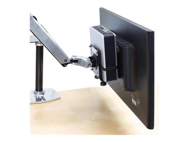 Ergotron - Mini PC mount - under-desk mountable, pole mountable, wall track mountable, VESA bracket mountable - black - for Ergotron NX, LX Dual Side-by-Side Arm