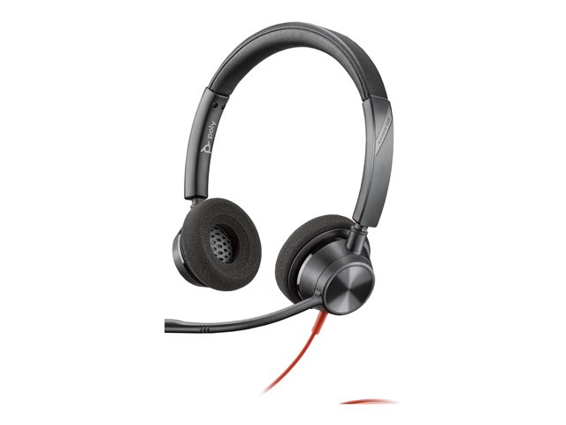 Poly Blackwire 3320 Stereo Microsoft Teams Certified USB-C Headset +USB-C/A Adapter - Replaces Poly SKU 214013-101