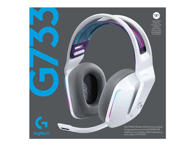 Logitech G G733 LIGHTSPEED Wireless RGB Gaming Headset - Headset - full size - 2.4 GHz - wireless - white