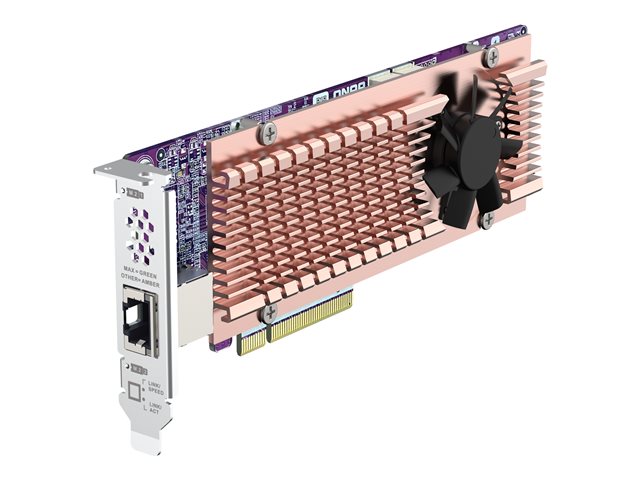QNAP QM2-2P410G2T - Storage controller - M.2 - PCIe 4.0 x4 (NVMe) - low profile - PCIe 4.0 x8 - for QNAP TDS-h2489FU-4309Y-64, h2489FU-4314, h2489FU-4314-128, TS-h1290, TVS-h1288