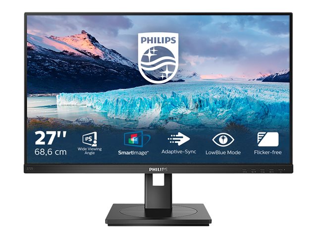 Philips S-line 272S1AE - LED monitor - 27\" - 1920 x 1080 Full HD (1080p) @ 75 Hz - IPS - 250 cd/m² - 1000:1 - 4 ms - HDMI, DVI-D, VGA, DisplayPort - speakers - black texture