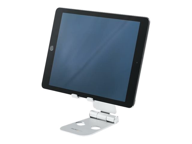 StarTech.com Phone and Tablet Stand, Foldable Universal Mobile Device Holder for Smartphones & Tablets Adjustable Multi-Angle Ergonomic Cell Phone Stand for Desk Portable, 4in to 13in - Foldable Phone Holder (USPTLSTND) - Desktop stand for mobile phone, tablet - up to 13\" - silver - for P/N: DK30CHPH