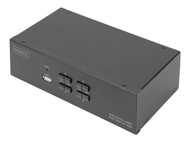 KVM Switch 4 Port Dual Display 4K HDMI
