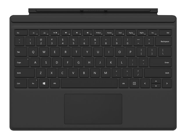 Microsoft Surface Pro Type Cover (M1725) - Keyboard - with trackpad, accelerometer - Nordic - black - commercial - for Surface Pro (Mid 2017), Pro 3, Pro 4