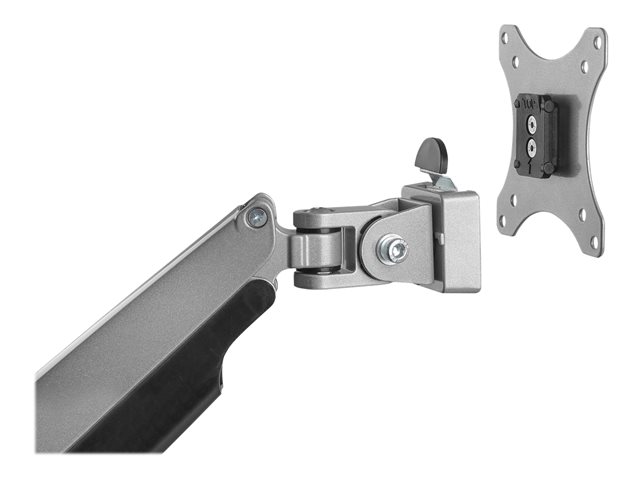 StarTech.com Desk Mount Monitor Arm, Heavy Duty Ergonomic VESA Monitor Arm, Single Display up to 9kg, Full Motion, Height Adjustable, Articulating, Aluminum, C-Clamp/Grommet, Silver - Small Footprint Design - Mounting kit - adjustable arm - for LCD display - heavy duty aluminium - silver - screen size: 12\"-34\" - desk-mountable - for P/N: ACCSMNT, MONPROTECT