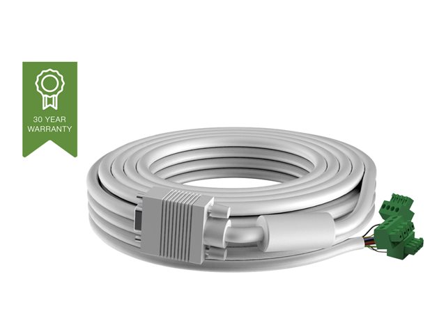 VISION Techconnect Modular AV Faceplate - LIFETIME WARRANTY - installation grade VGA cable - Phoenix (M) to VGA (M) - 28 AWG - outer diameter 8 mm - 10 m (33 ft) - white