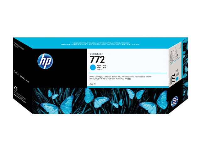 HP 772 - 300 ml - cyan - original - DesignJet - ink cartridge - for DesignJet HD Pro MFP, Z5200, Z5200 PostScript, Z5400 PostScript ePrinter