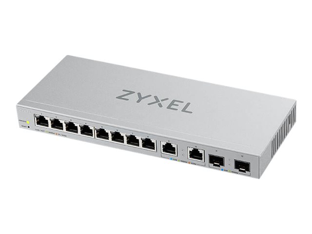 Zyxel XGS1210-12 - Switch - Managed - 8 x 10/100/1000 + 2 x 100/1000/2.5G + 2 x 1 Gigabit / 10 Gigabit SFP+ (uplink) - desktop, wall-mountable
