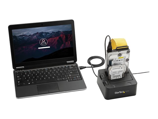 StarTech.com Dual-Bay USB 3.0 to SATA and IDE Hard Drive Docking Station, USB Hard Drive Dock, External 2.53.5 SATA III and IDE (40 pin) SSDHDD Docking Station, Hot-Swap Hard Drive Bays - Top-Loading - Storage controller - 2.5\", 3.5\" - ATA / SATA 6Gb/s - USB 3.0 - black - for P/N: SVA12M5NA