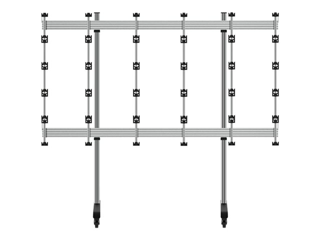 B-TECH System X - Mounting kit (mobile stand) - open frame - for 5x5 dvLED video wall - black, silver