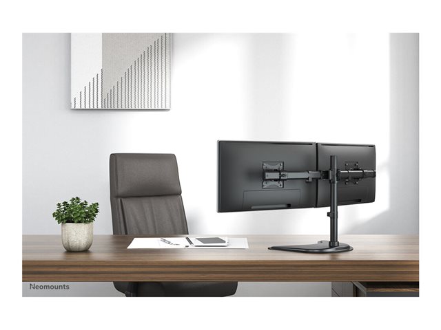 Neomounts NM-D335D - Stand - full-motion - for 2 LCD displays - black - screen size: 10\"-27\" - desktop stand, clamp mountable, grommet, desk-mountable