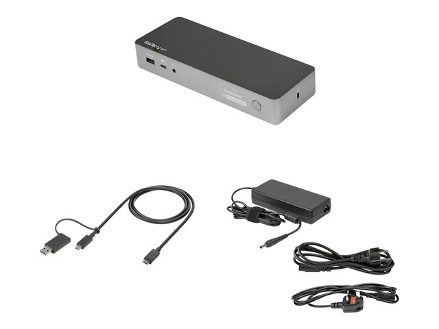 StarTech.com USB-C & USB-A Dock, Hybrid Universal Laptop Docking Station with 100W Power Delivery, Dual Monitor 4K 60Hz HDMI & DisplayPort, 4x USB 3.1 Gen 1 Hub, Gigabit Ethernet (GbE) - Hybrid USB Type-C Dock (DK30C2DPEPUE) - Docking station - USB-C - 2 x HDMI, 2 x DP - 1GbE - 170 Watt