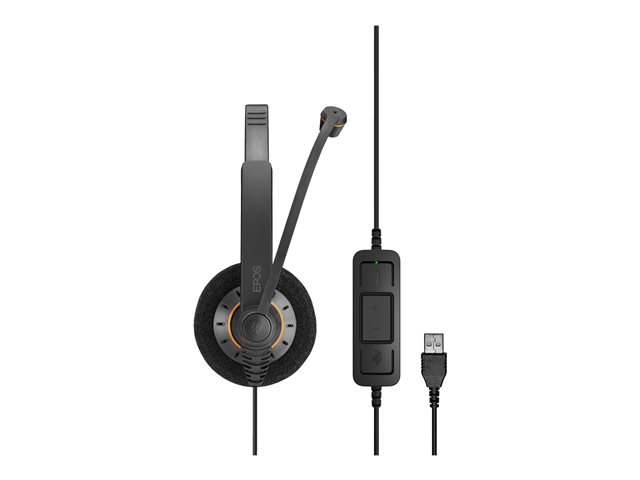 EPOS IMPACT SC 30 USB ML - Headset - on-ear - wired - USB - black with orange colour highlights