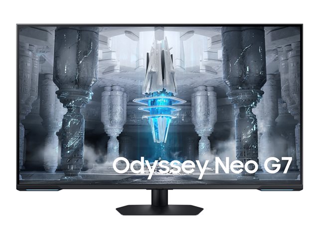 Samsung Odyssey Neo G7 S43CG700NU - G70NC Series - QLED monitor - Smart - gaming - 43\" - 3840 x 2160 4K @ 144 Hz - VA - 400 cd/m² - 4250:1 - DisplayHDR 600 - 1 ms - 2xHDMI, DisplayPort - speakers - black, white