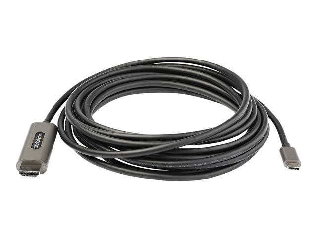 StarTech.com 16ft (5m) USB C to HDMI Cable 4K 60Hz with HDR10, Ultra HD USB Type-C to 4K HDMI 2.0b Video Adapter Cable, USB-C to HDMI HDR Monitor/Display Converter, DP 1.4 Alt Mode HBR3 - Thunderbolt 3 Compatible (CDP2HDMM5MH) - Adapter cable - 24 pin USB-C male to HDMI male - 5 m - black - 4K support, active
