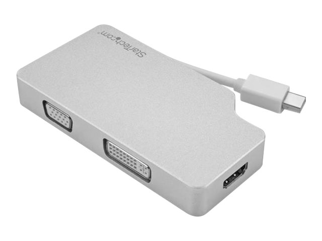 StarTech.com Aluminum Travel A/V Adapter: 3-in-1 Mini DisplayPort to VGA, DVI or HDMI - mDP Adapter - 4K (MDPVGDVHD4K) - Video converter - DisplayPort - DVI, HDMI, VGA