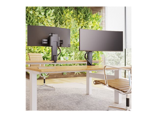 Ergotron TRACE - Mounting kit (pivot, base, VESA spacer, lift column, extension arms, 2-piece desk clamp) - Constant Force Technology - for LCD display - matte black - screen size: 21.5-38\"