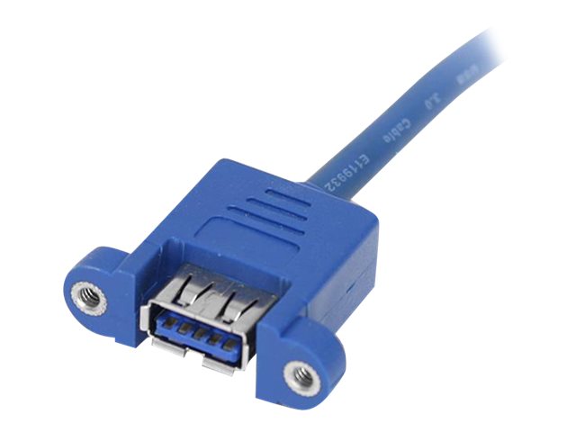 StarTech.com 2 Port Panel Mount USB 3.0 Cable - USB A to Motherboard Header Cable F/F (USB3SPNLAFHD) - USB internal to external cable - USB Type A (F) to 20 pin IDC (F) - 50 cm - blue