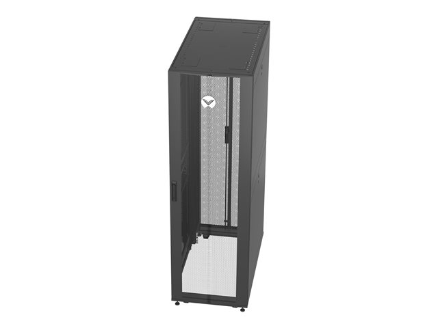 Rack 42U 1998mm (78.6)H x 600mm (23.62)W x 1115mm (43.89)D with Perf. Front Door Perf. Split Rear Doors Black gray shock packaging