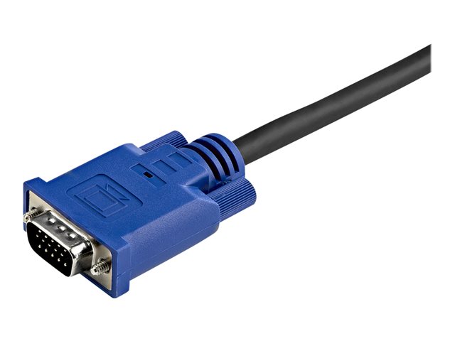 StarTech.com 15 ft 2-in-1 Ultra Thin USB KVM Cable - Video / USB cable - USB, HD-15 (VGA) (M) to HD-15 (VGA) (M) - 4.57 m - black - for P/N: CAB831HDU, RACKCONS1908, SV1631DUSBUK, SV565DUTPU, SV565UTPUL, SV831DUSBUK