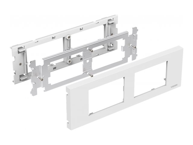 VISION Techconnect Modular AV Faceplate - LIFETIME WARRANTY - Belgian 65mm surround - frame which accommodates four modules - fits to standard 65mm Le Grand cable canal - 210 x 68 x 20 mm - plastic - white
