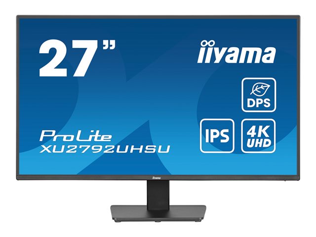 iiyama ProLite XU2792UHSU-B6 - LED monitor - 27\" - 3840 x 2160 4K @ 60 Hz - IPS - 350 cd/m² - 1300:1 - 4 ms - HDMI, DisplayPort - speakers - matte black