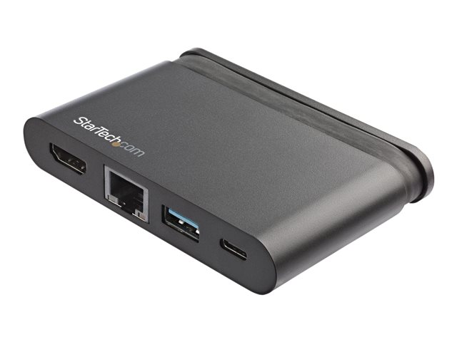 StarTech.com USB C Multiport Adapter, USB-C Travel Mini Dock to 4K HDMI with 100W PD 3.0 Pass-Through, USB-A USB-C, Gigabit Ethernet, Portable USB 3.0 Type-C Dock with 100W Power Delivery - Mac, Windows, Chrome (DKT30CHCPD) - Docking station - USB-C - 1GbE