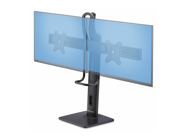 StarTech.com Crossbar Dual Monitor Desk Stand, Double 27inch Screens/VESA - Stand - for 2 monitors - plastic, aluminium, steel - black - screen size: 17\"-27\" - desktop stand