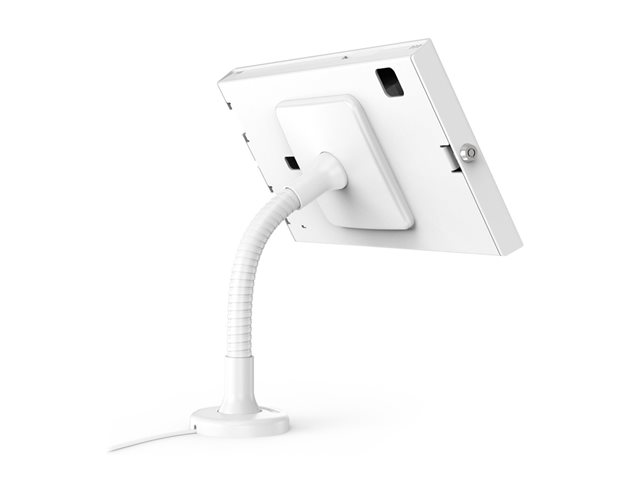 Compulocks Galaxy Tab A9+ Apex Enclosure Flex Arm Mount - Mounting kit (enclosure, flexible arm) - exposed front/back camera and sensors - for tablet - lockable - metal frame - white - screen size: 11\" - counter top, wall-mountable - for Samsung Galaxy Tab A9+