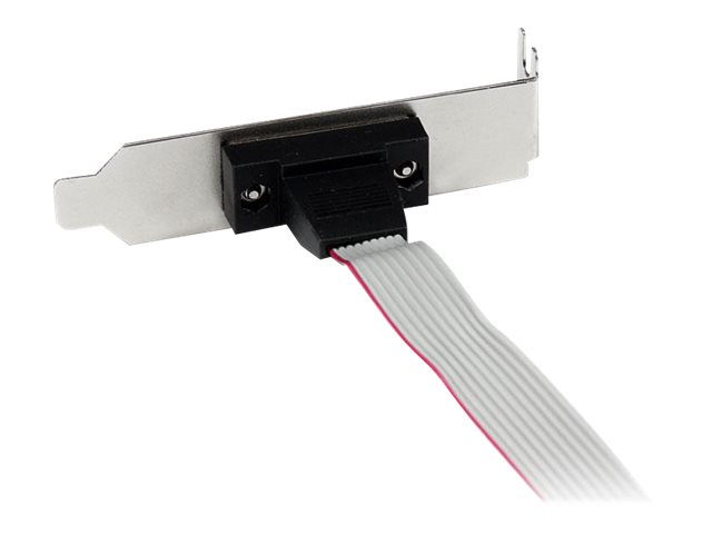 StarTech.com 1 Port 16in DB9 Serial Port BRacket to 10 Pin Header - Low Profile - low profile DB9 Header - DB9 bRacket (PLATE9M16LP) - Serial panel - DB-9 (M) to 10 PIN IDC (F) - 40.6 cm - grey