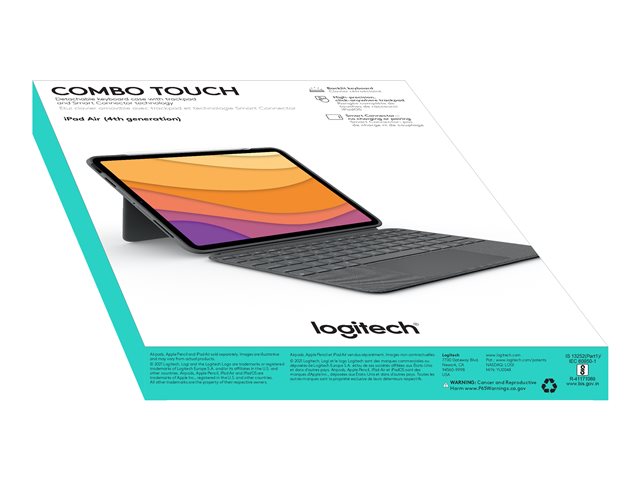 Logitech Combo Touch - Keyboard and folio case - with trackpad - backlit - Apple Smart connector - QWERTY - Spanish - oxford grey - for Apple 10.9-inch iPad Air (4th generation, 5th generation)