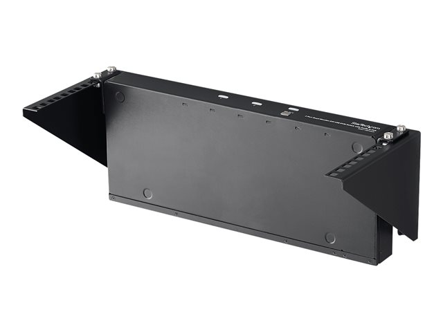 StarTech.com 4U Wall Mount Patch Panel Bracket - 19 inch Steel Vertical Mounting Bracket for Network and Data Equipment (RK419WALLV) - Mounting bracket - wall mountable - black - 4U - 19\"