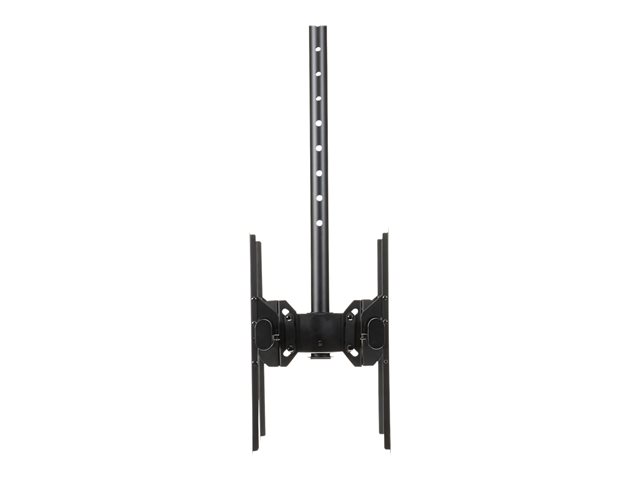 StarTech.com Dual TV Ceiling Mount, Back-to-Back Heavy Duty Hanging Dual Screen Mount with Adjustable Telescopic 3.5' to 5' Pole, Tilt/Swivel/Rotate, VESA Bracket for 32?-75\" Displays - Ceiling TV Bracket (FPCEILBTB) - Bracket - for flat panel - heavy duty steel - black - screen size: 32\"-75\" - ceiling mountable
