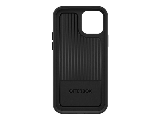 OtterBox Symmetry Series - ProPack Packaging - back cover for mobile phone - polycarbonate, synthetic rubber - black - for Apple iPhone 12, 12 Pro