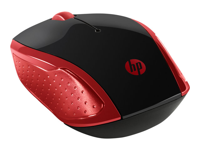 HP 200 - Mouse - right and left-handed - optical - wireless - 2.4 GHz - USB wireless receiver - red - for HP 20, 22, 24, 27, 460, Pavilion 24, 27, 590, 595, TP01, Pavilion Laptop 14, 15
