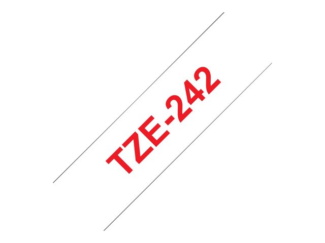 Brother TZe-242 - Standard adhesive - red on white - Roll (1.8 cm x 8 m) 1 cassette(s) laminated tape - for Brother PT-D600, P-Touch PT-1880, D450, D800, E310, E550, E800, P900, P950