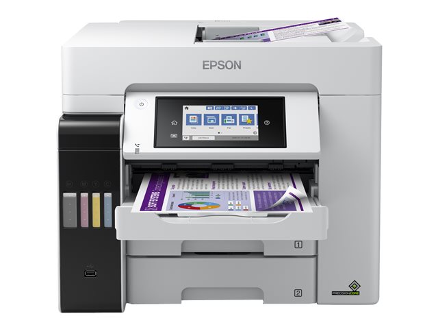 Epson EcoTank ET-5880 - Multifunction printer - colour - ink-jet - A4 (210 x 297 mm) (original) - A4 (media) - up to 25 ppm (printing) - 550 sheets - 33.6 Kbps - USB, LAN, Wi-Fi