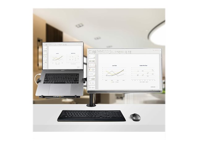 Startech Monitor Arm with Laptop Tray, Adjustable