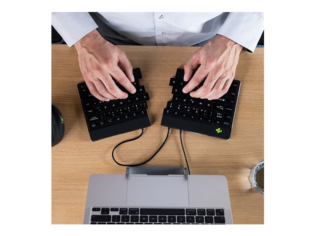 Split Ergonomisch Toetsenbord AZERTY (BE) zwart bedraad