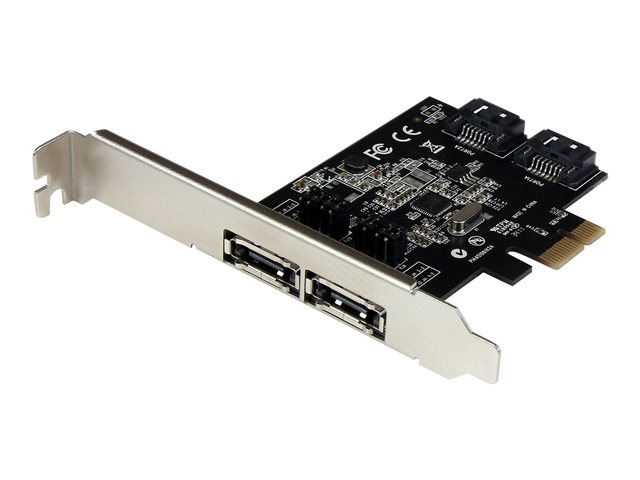 StarTech.com 2 Port PCI Express SATA 6 Gbps eSATA Controller Card - Dual Port PCIe SATA III Card - 2 Int/2 Ext - SATA III 6Gbps (PEXESAT322I) - Storage controller - 2 Channel - SATA 6Gb/s / eSATA 6Gb/s - low profile - PCIe x1 - for P/N: S251SMU33EP, S3520BU33ER, S355BU33ERM, ST521PMINT