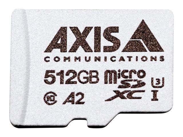 AXIS Surveillance - Flash memory card (microSDXC to SD adapter included) - 512 GB - A2 / UHS-I U3 / Class10 - microSDXC UHS-I - for AXIS D3110, M3085, M3086, M5075, M7116, P3818, Q1656, Q1715, Q1942, Q6100, P37 Series