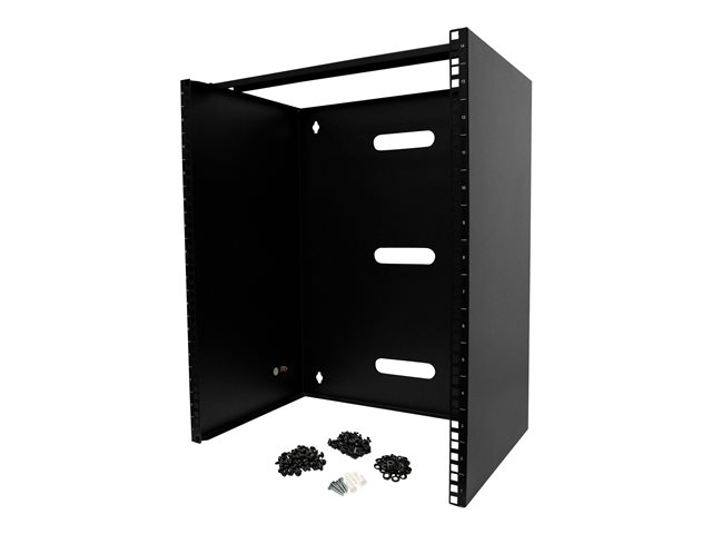 StarTech.com 14U Wall Mount Rack, 19\" Wall Mount Network Rack, 14 inch Deep (Low Profile), Wall Mounting Patch Panel Bracket for Network Switches, IT Equipment, 77lb (35kg) Capacity - Network Equipment Rack (RACK-14U-14-BRACKET) - Network device mounting bracket - wall mountable - black - 14U - 19\"