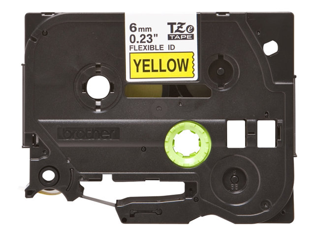 Brother TZe-FX611 - Black on yellow - Roll (0.6 cm x 8 m) 1 cassette(s) flexible tape - for Brother PT-D210, D600, H110, H200, P-Touch PT-E310, E550, P900, P-Touch Cube Plus PT-P710