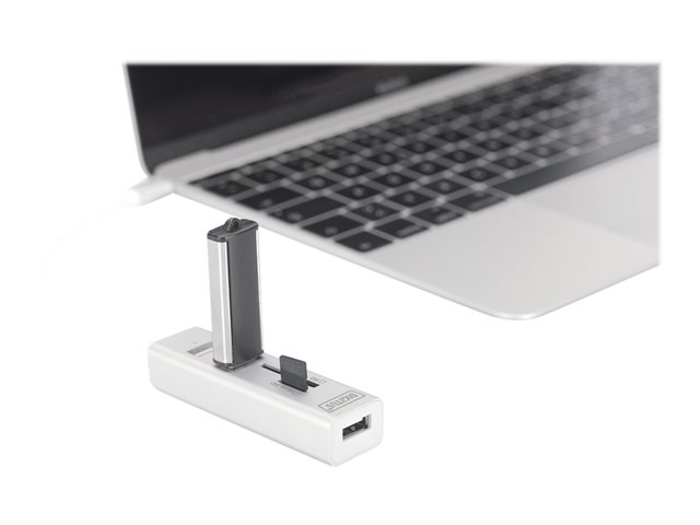 USB 2.0 TYPE-C HUB WITH CARDREADER 3X USB 2.0. 1X SD 1X MICROSD PORT ALUMINIUM