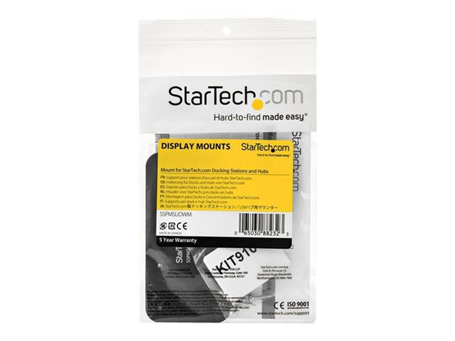 StarTech.com Docking Station Mount - Wall Mount / Under-Desk Mounting Plate - Mounting plate - wall mountable, under-desk mountable - black - for P/N: DK31C3HDPD, DK31C3HDPDUE, DKM30CHDPD, DKM30CHDPDUE, HB31C3A1CS, HB31C4AS, TB3CDOCKDP