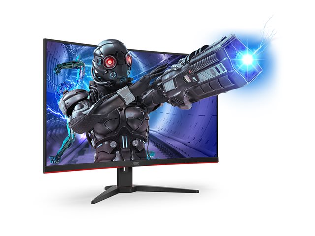 AOC Gaming C32G2ZE/BK - LED monitor - gaming - curved - 32\" (31.5\" viewable) - 1920 x 1080 Full HD (1080p) @ 240 Hz - VA - 300 cd/m² - 3000:1 - 1 ms - 2xHDMI, DisplayPort - black