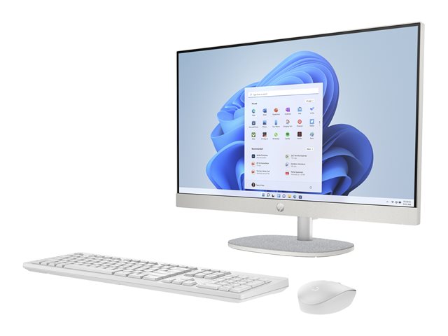 HP 24-cr1014nb - All-in-one Core Ultra 5 125H / up to 4.5 GHz - RAM 16 GB - SSD 512 GB - NVMe - Intel Arc Graphics - Gigabit Ethernet, IEEE 802.11ax (Wi-Fi 6), Bluetooth 5.3 - Win 11 Home - monitor: LED 23.8\" 1920 x 1080 (Full HD) - shell white, textured finish